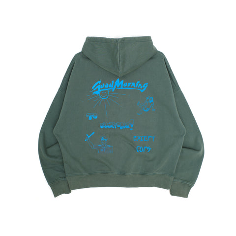 Good Morning Cops Vintage Wash Zip Up Hoodie