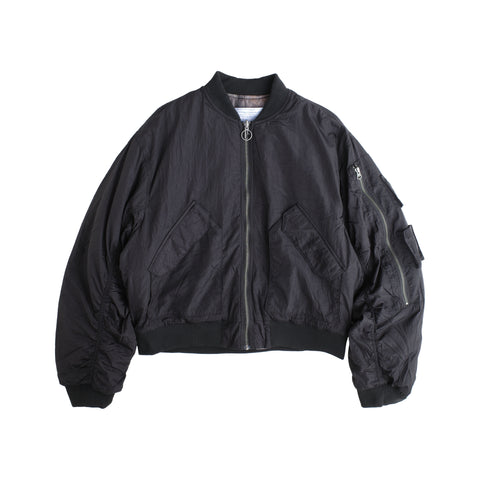 Reversible Black nylon/Airbrush camo Bomber jacket