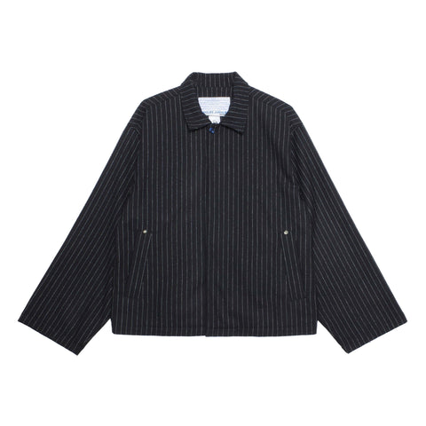 Pinstripe Wool Box Jacket