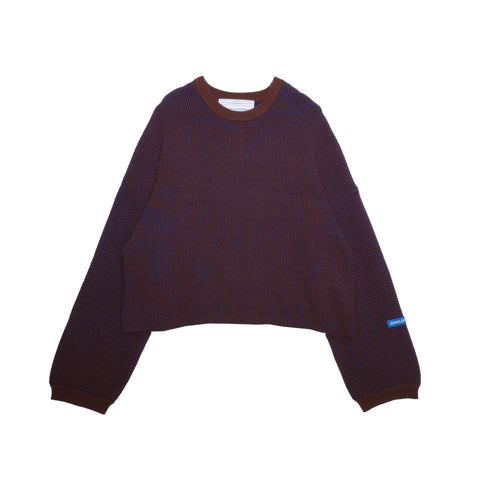 Two Tone Rib Knit brown/blue