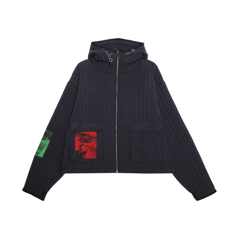 Patches Zip Up Quilted Jacket