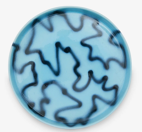 Frizbee Ceramics Baby Plate-Blue Pizza