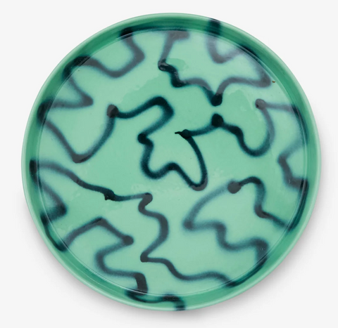 Frizbee Ceramics Baby Plate-Green Pizza