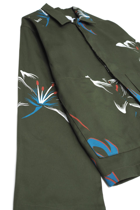 Tribal Flower Minimal Workwear Jacket